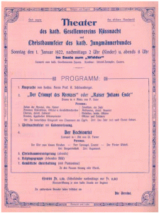 Gselle-Theater Flyer von 1922
